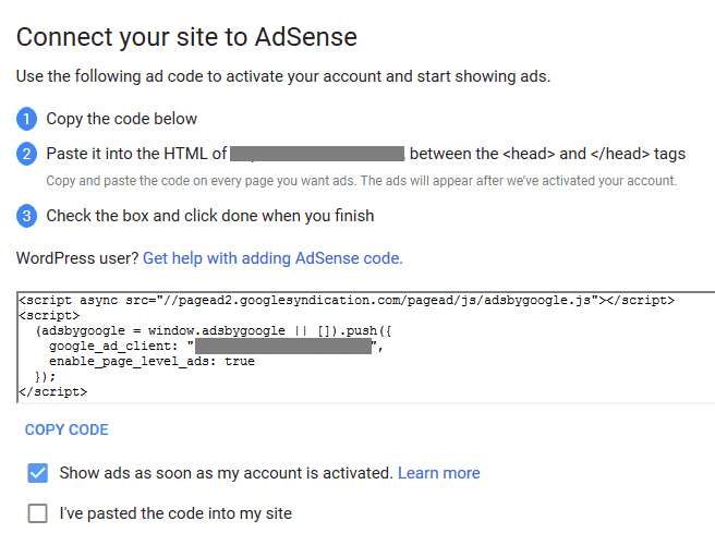 Menghubungkan situs Anda ke AdSense