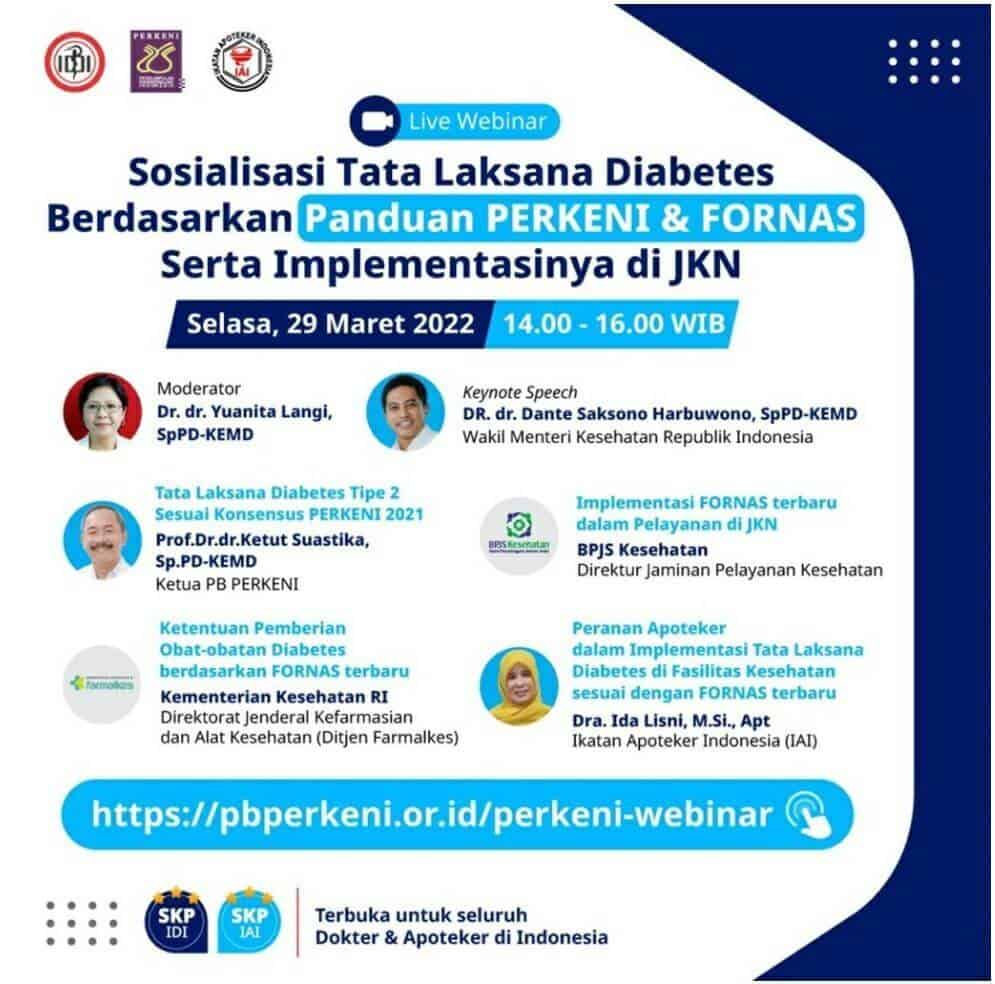 Kunci Jawaban Webinar Sosialisasi Tata Laksana Diabetes Berdasarkan Panduan PERKENI & FORNAS Serta Implementasinya di JKN